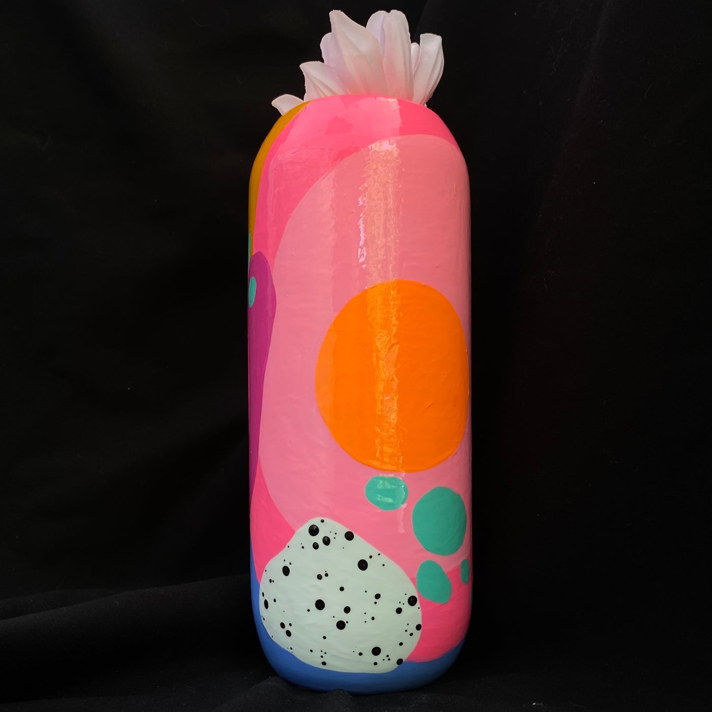 Modern Artifact Vase Blue Bubbles Series
