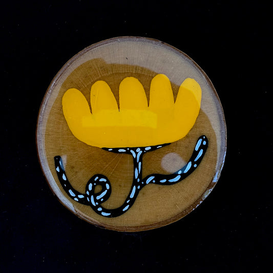 Coaster Birch Wood Yellow Flower