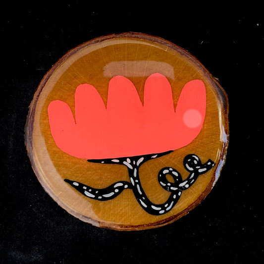 Coaster Birch Wood Neon Coral Flower