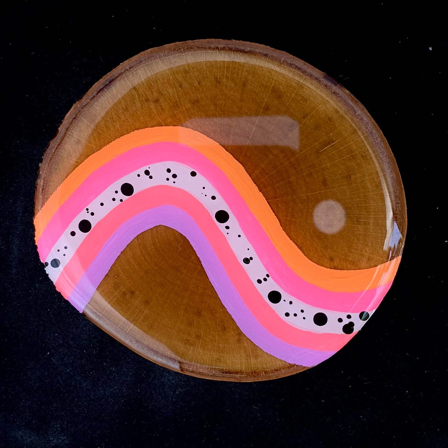 Coaster Birch Wood Abstract Rainbows