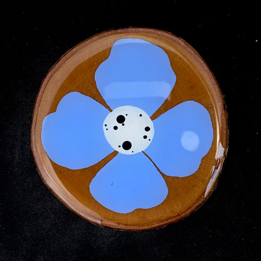 Coaster Birch Wood Cornflower Blue Petal Flower