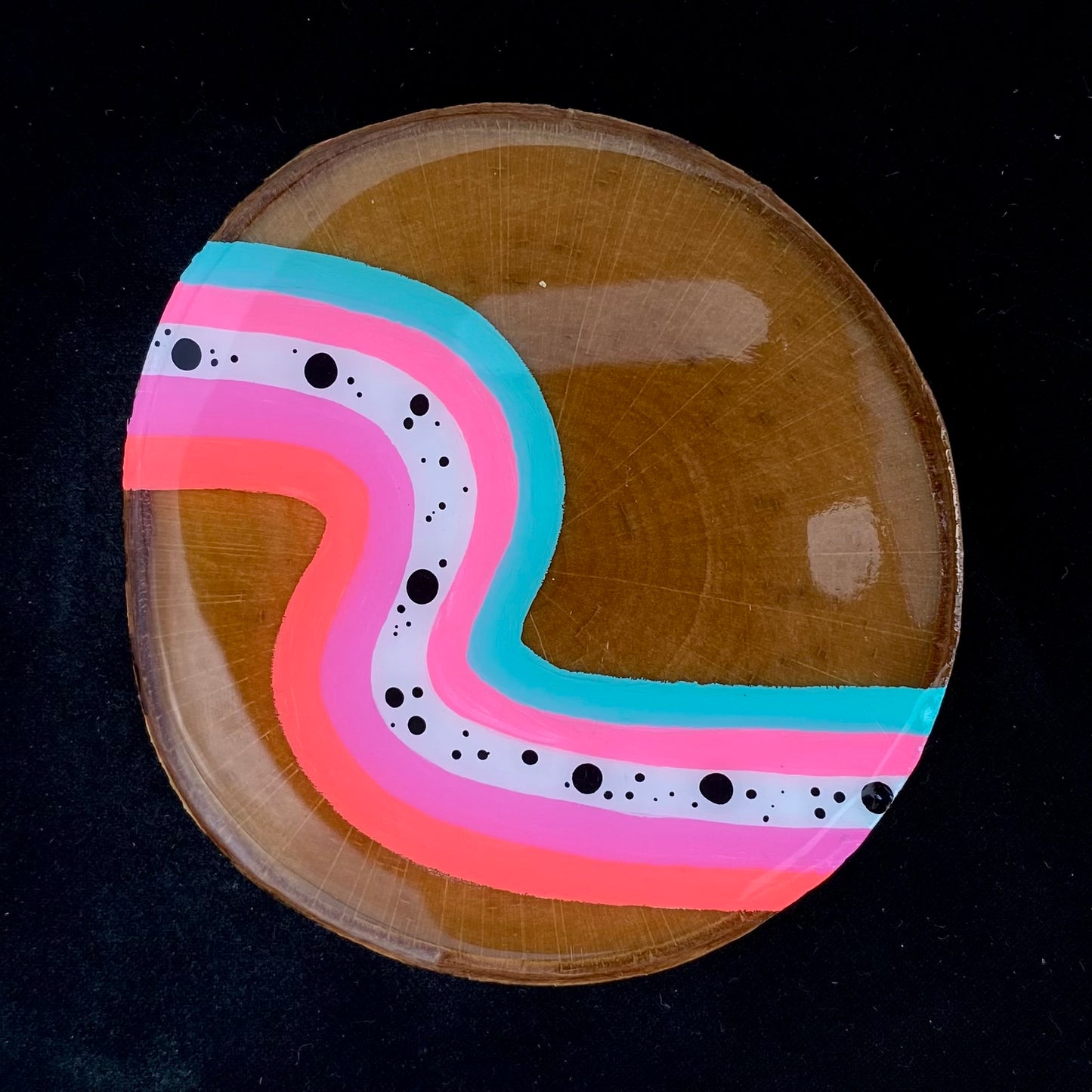 Coaster Birch Wood Abstract Rainbows