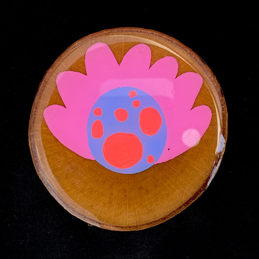 Coaster Birch Wood Purple and Red Blob Flower