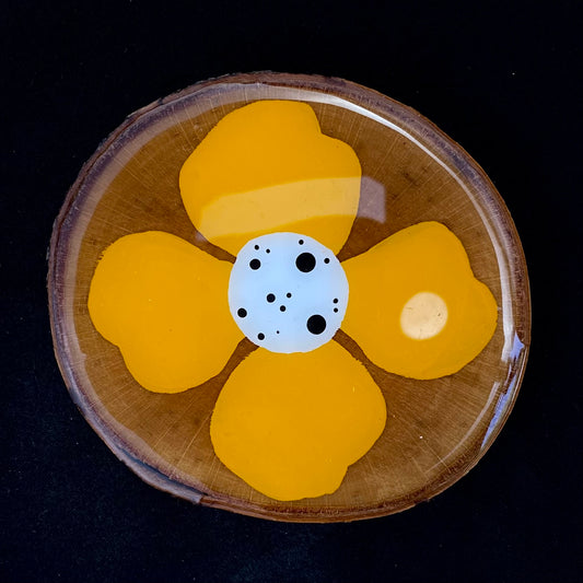 Coaster Birch Wood Gold Petal Flower