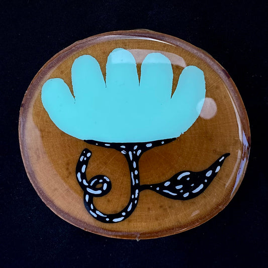 Coaster Birch Wood Light Blue Flower