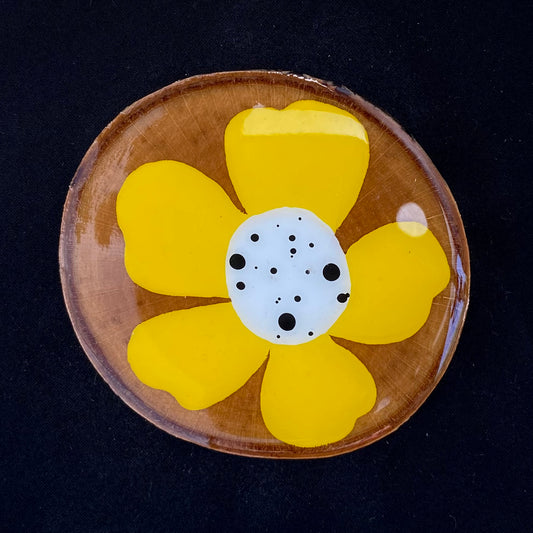 Coaster Birch Wood Yellow Petal Flower
