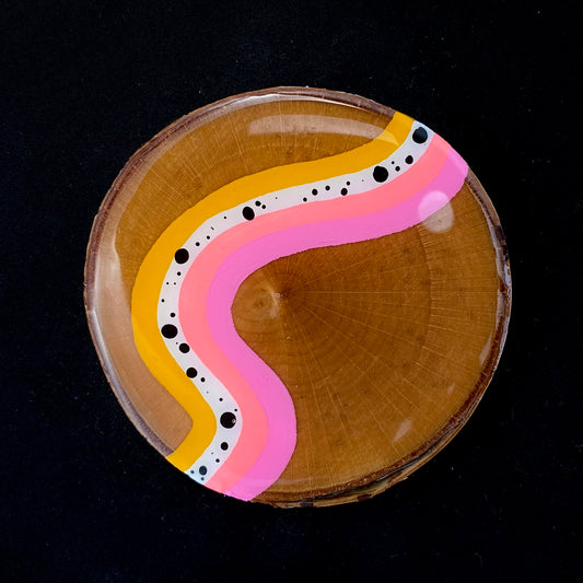 Coaster Birch Wood Abstract Rainbows