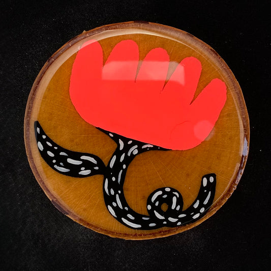 Coaster Birch Wood Neon Red Flower