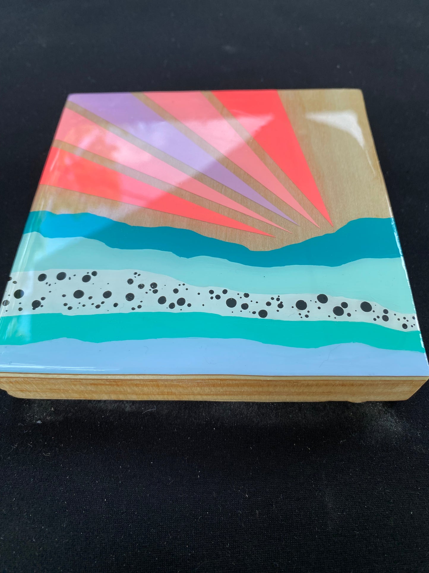 Original Painting Rainbow Skies Series Pink Sunset