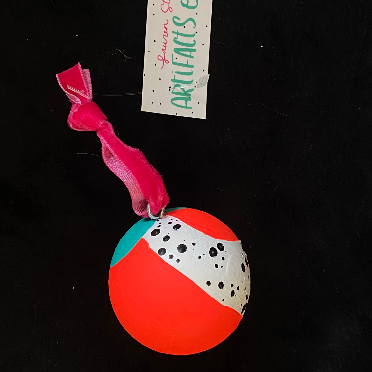 Ornament Painted Wood Ball Super Bright Future