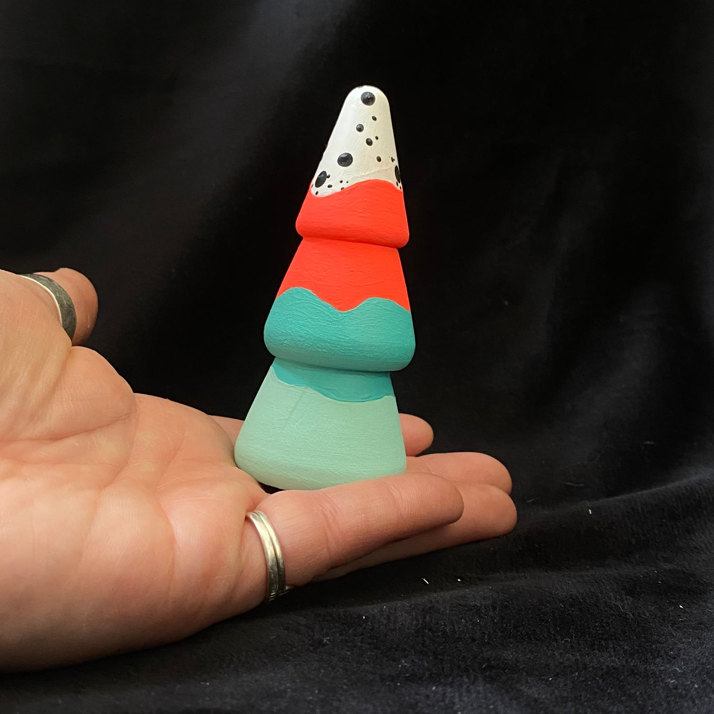 Tree Modern Artifact Winter Holiday Mint Teal Red