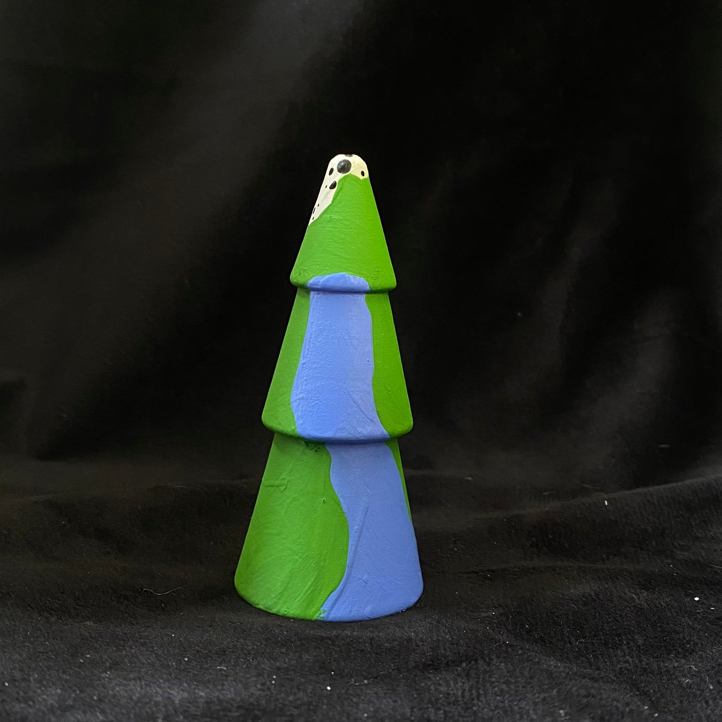 Tree Modern Artifact Winter Holiday Green Blue Snow Top