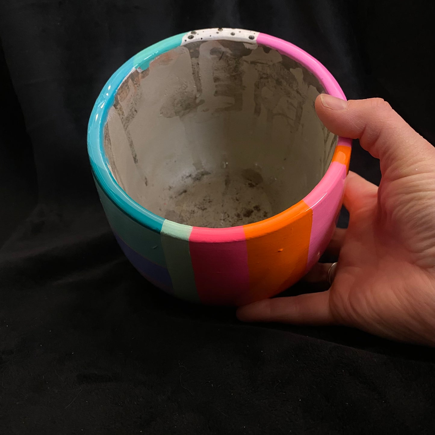 Modern Artifact Planter Circles and Stripes