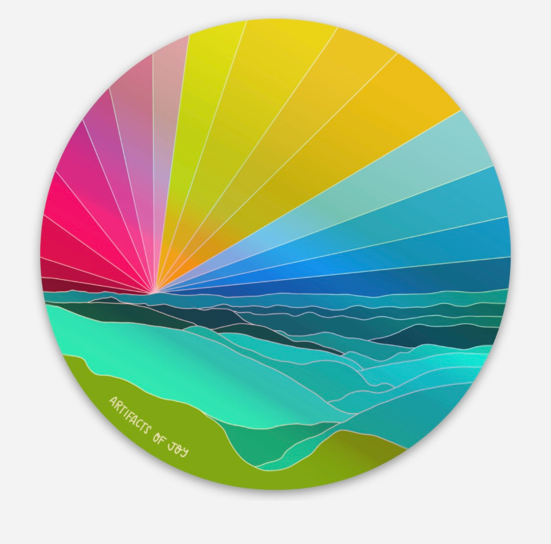 Sticker Rainbow Sky Holographic Pink Yellow Blue