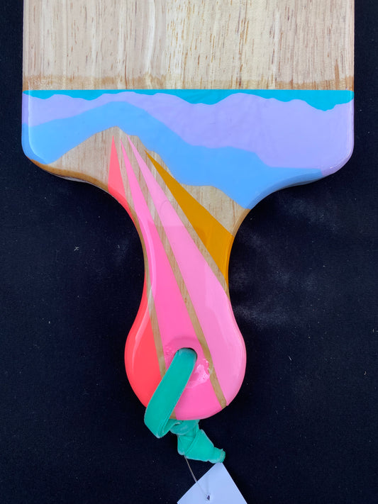 Charcuterie Board + Cheese Board + Cutting Board Pink Rainbow Sky Over Misty Mountains