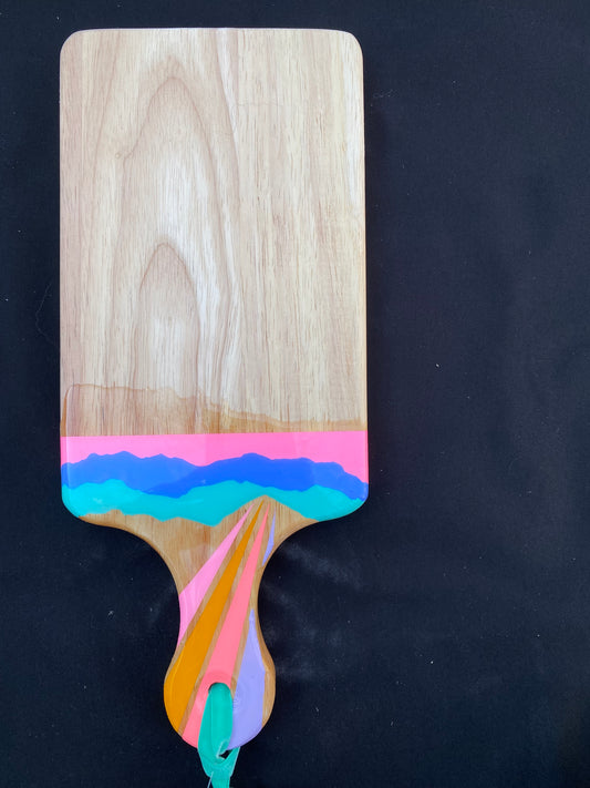 Charcuterie Board + Cheese Board + Cutting Board Rainbow Sky Over Rainbow Mountains