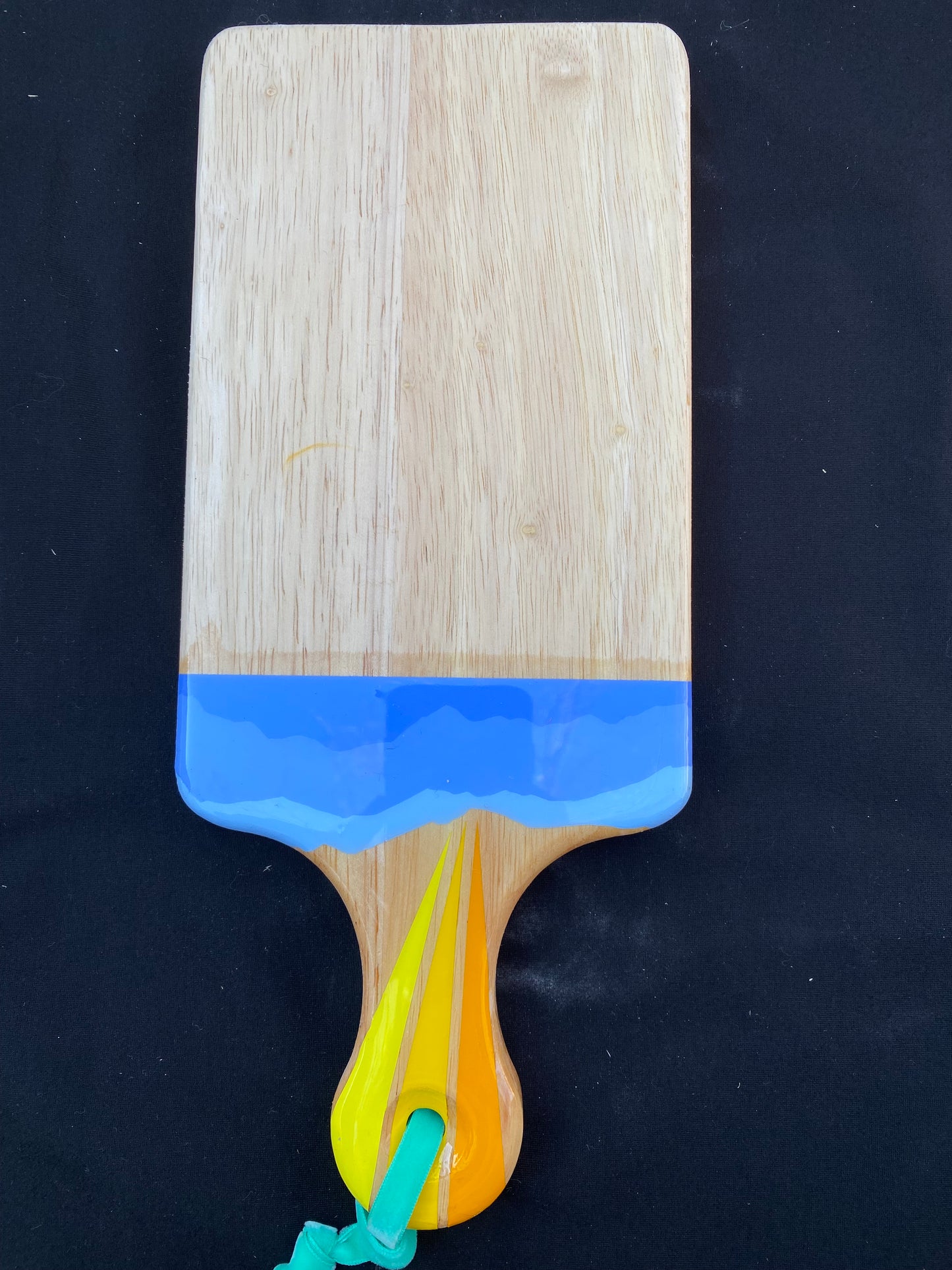 Charcuterie Board + Cheese Board + Cutting Board Gold Rainbow Sky Over Blue Clouds