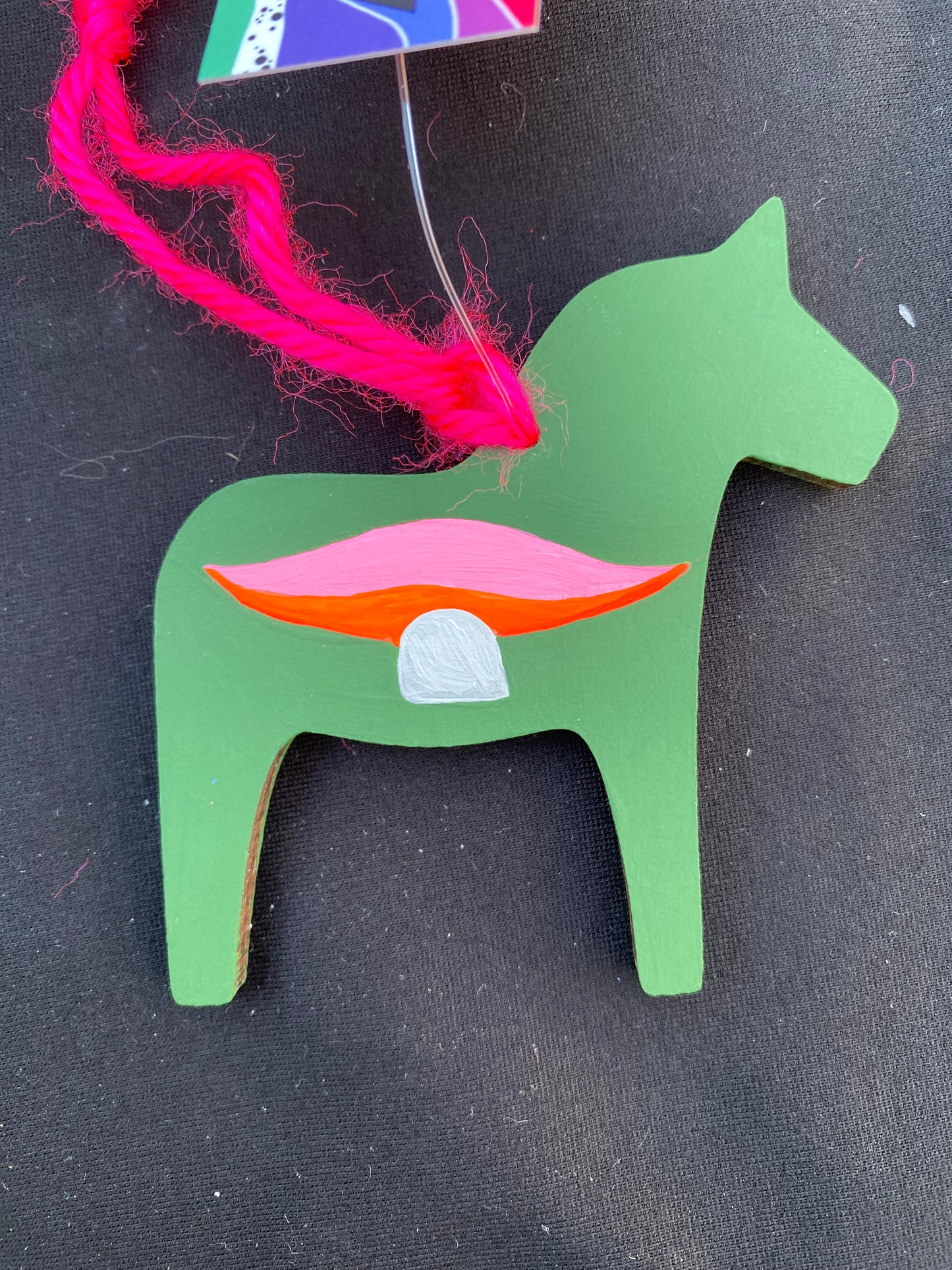 Ornament Dala Horse Red Umbrella Top Mushroom Modern Swedish Norwegian