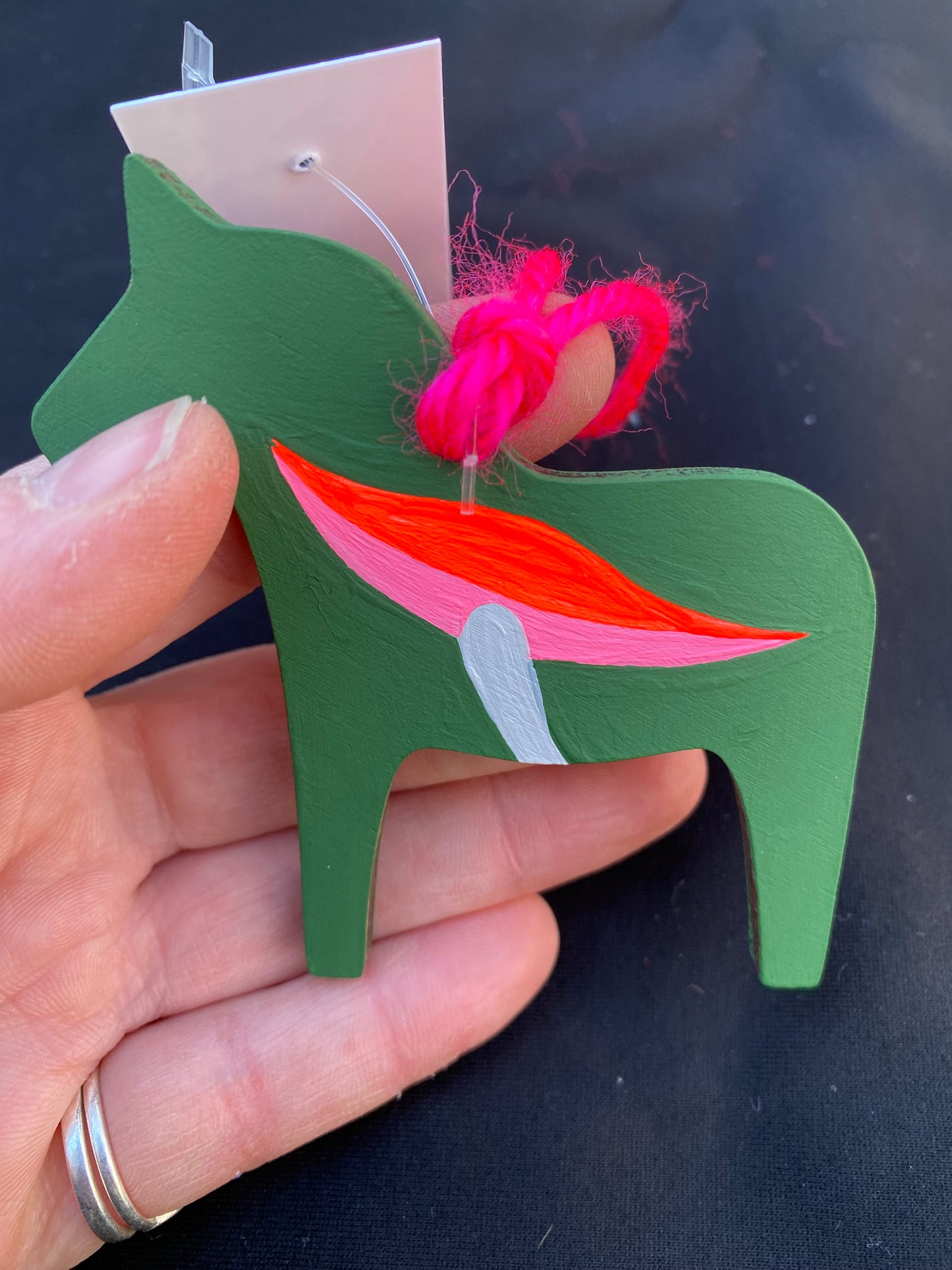 Ornament Dala Horse Red Umbrella Top Mushroom Modern Swedish Norwegian