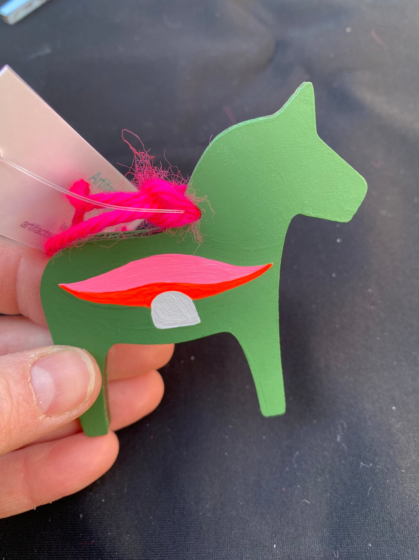 Ornament Dala Horse Red Umbrella Top Mushroom Modern Swedish Norwegian