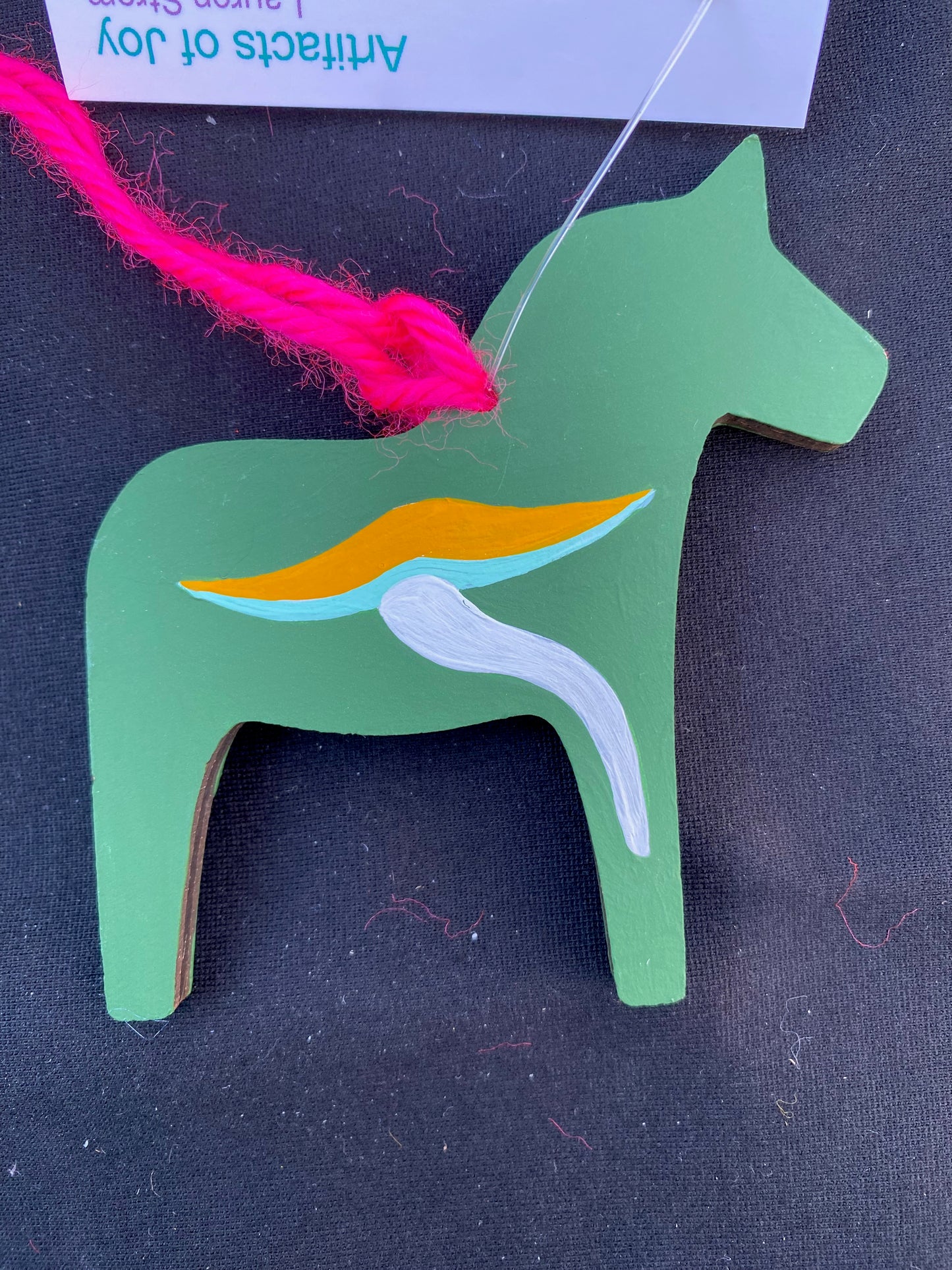 Ornament Dala Horse Yellow Umbrella Mushrooms Modern Swedish Norwegian