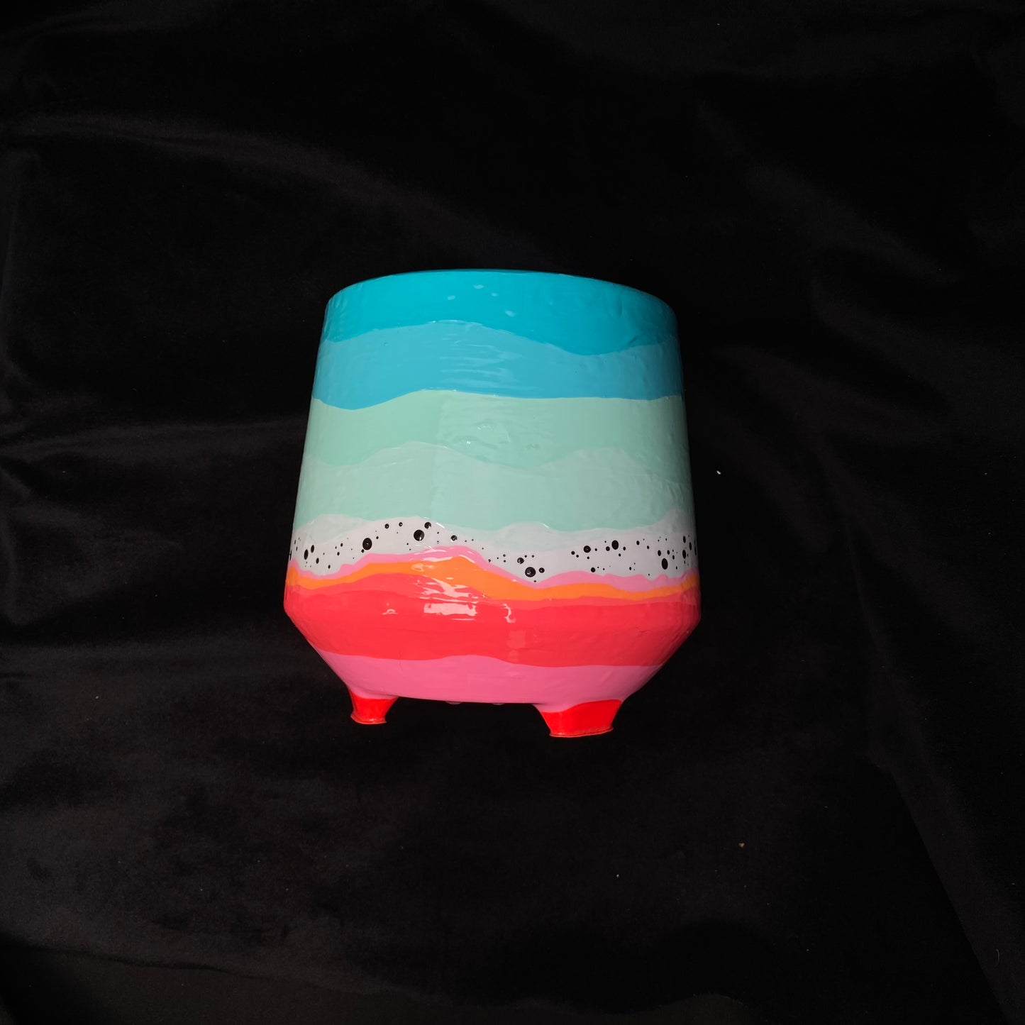 Modern Artifact Planter Abstract Desert Landscape With Drainage Hole