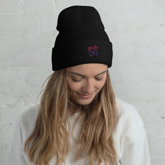 Cuffed Beanie Embroidered Hat Neuro Spicy