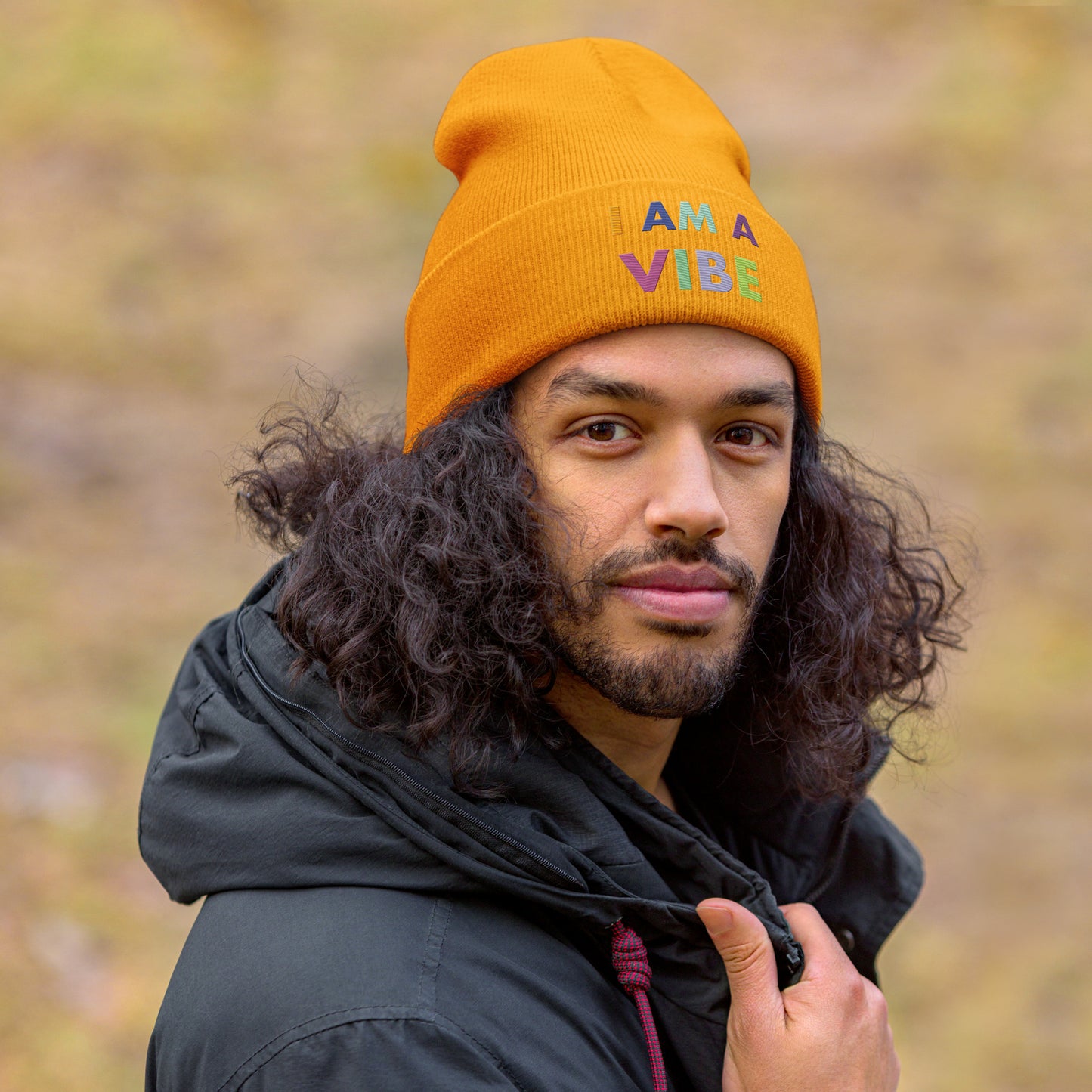 Cuffed Beanie Embroidered Hat I Am A Vibe