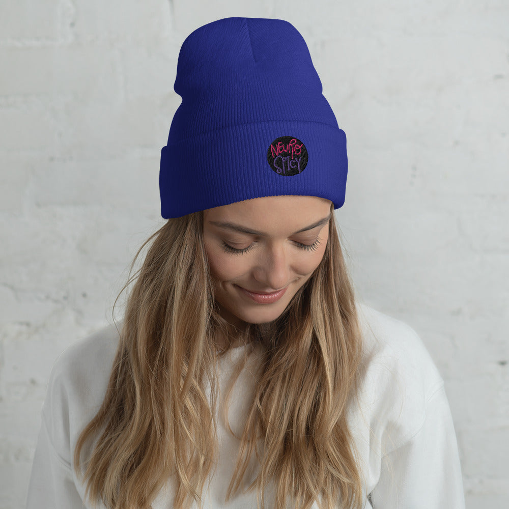 Cuffed Beanie Embroidered Hat Neuro Spicy