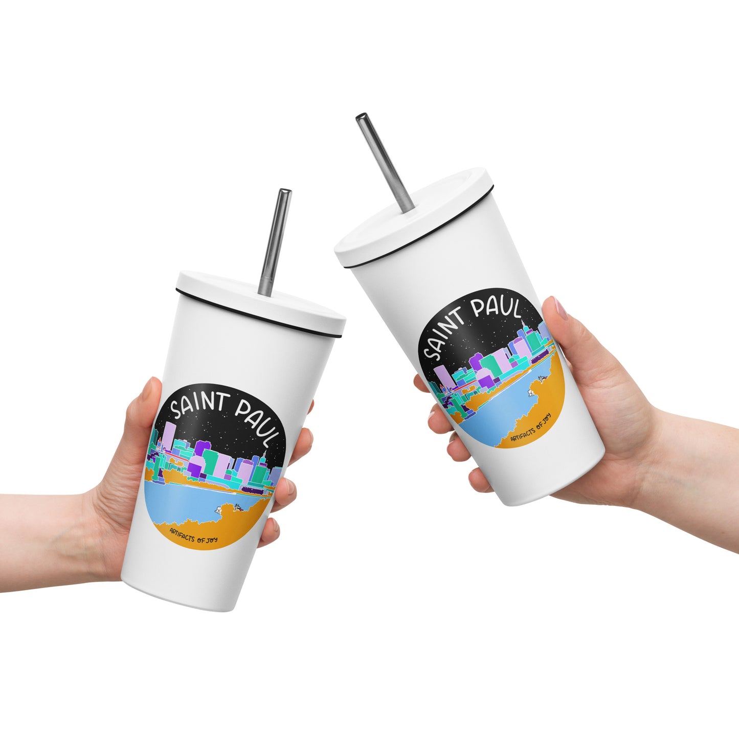 Insulated Tumbler With A Straw St. Paul