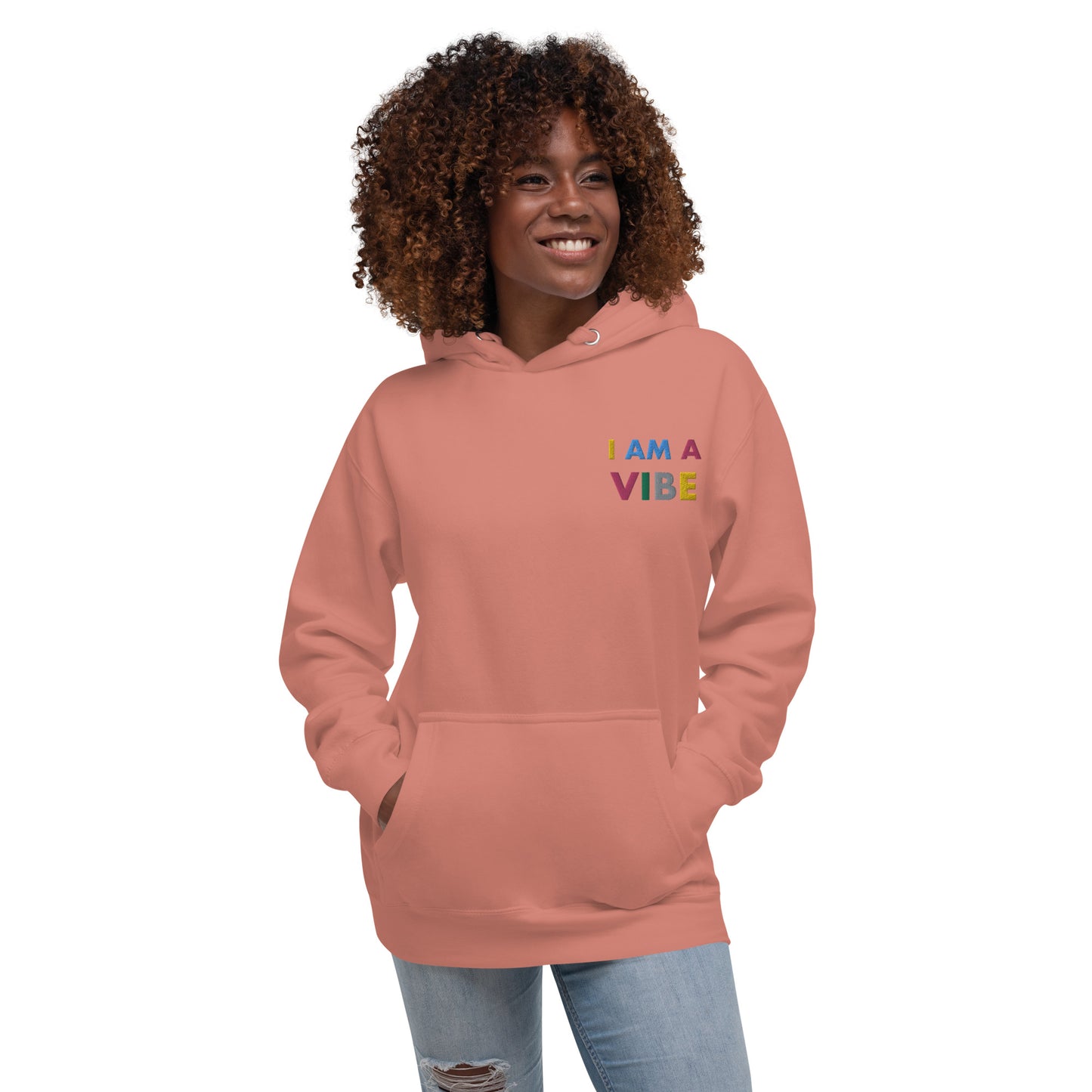 Hoodie Adult Unisex Embroidered Sweatshirt I Am A Vibe