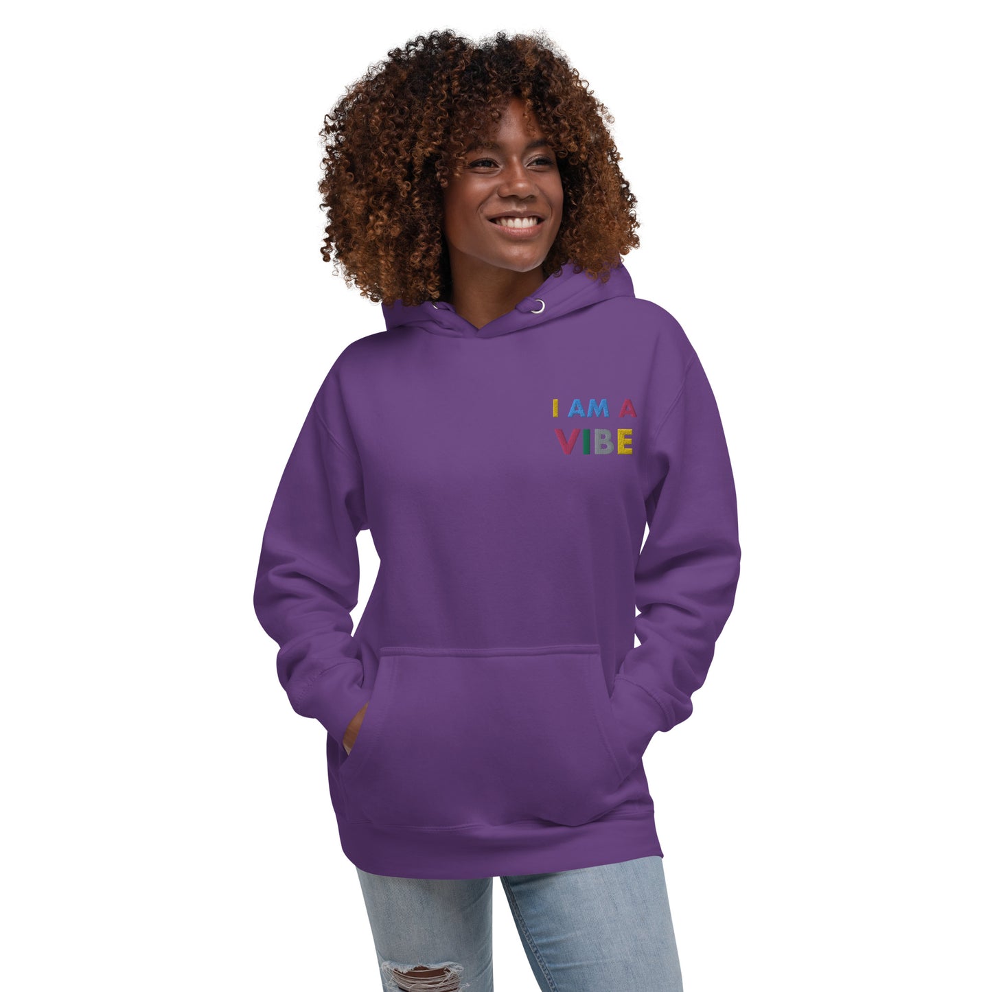 Hoodie Adult Unisex Embroidered Sweatshirt I Am A Vibe