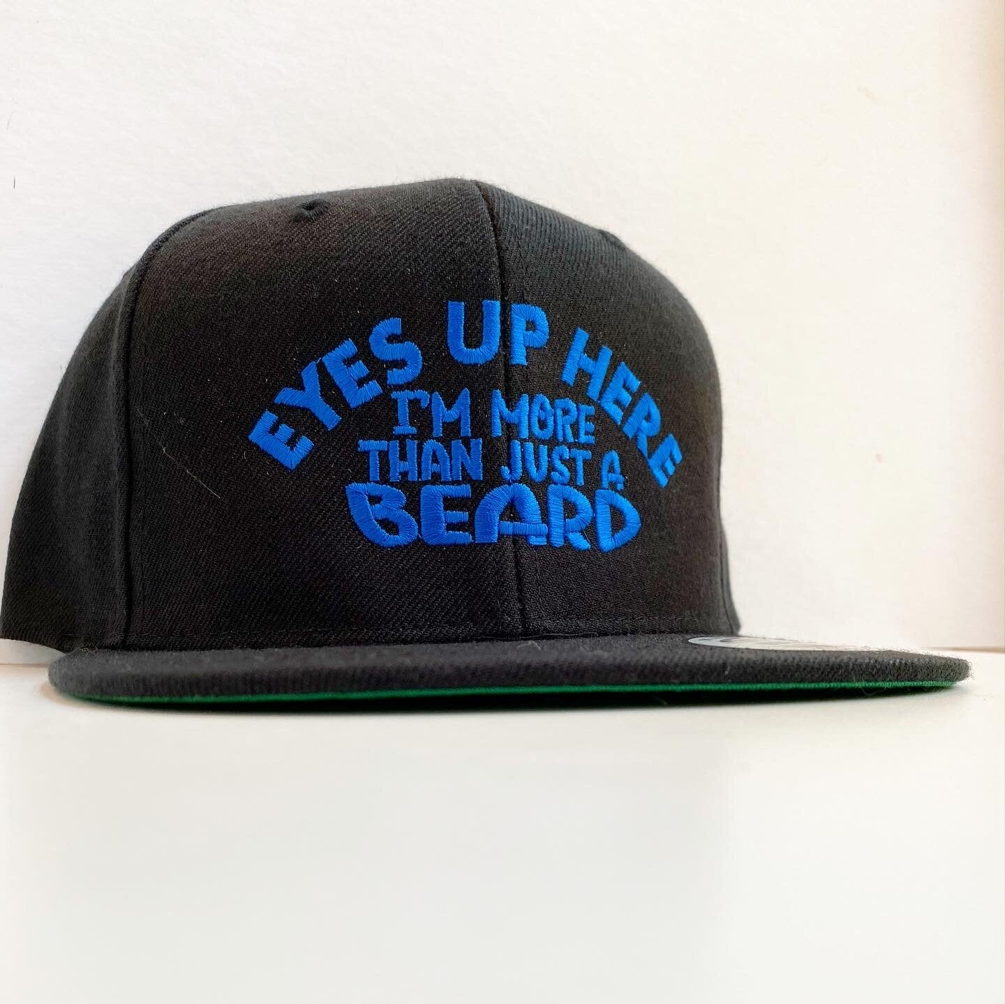 Hat Embroidered Classic Snap Back Eyes Up Here I'm More Than Just A Beard