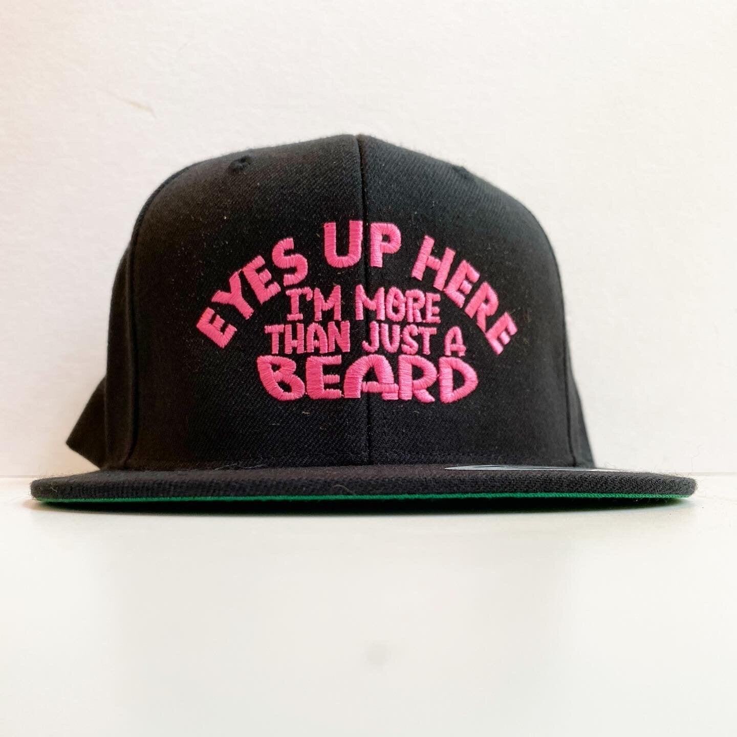 Hat Embroidered Classic Snap Back Eyes Up Here I'm More Than Just A Beard