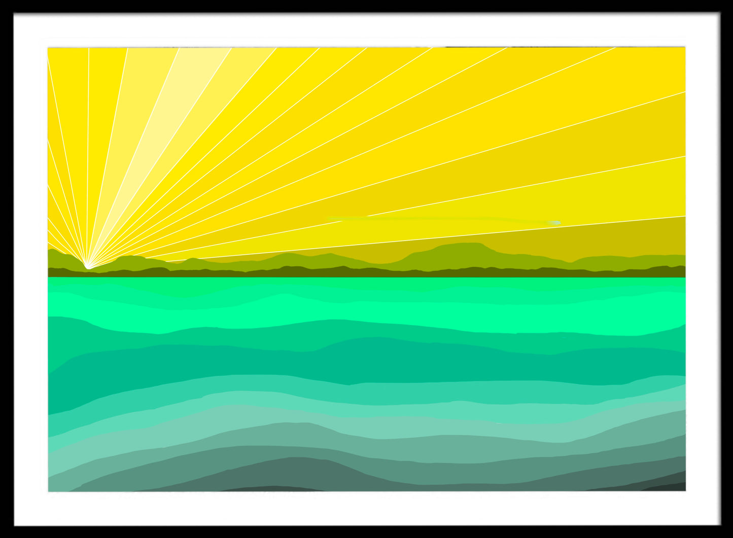 Print Rainbow Skies Sunrise on the Shore