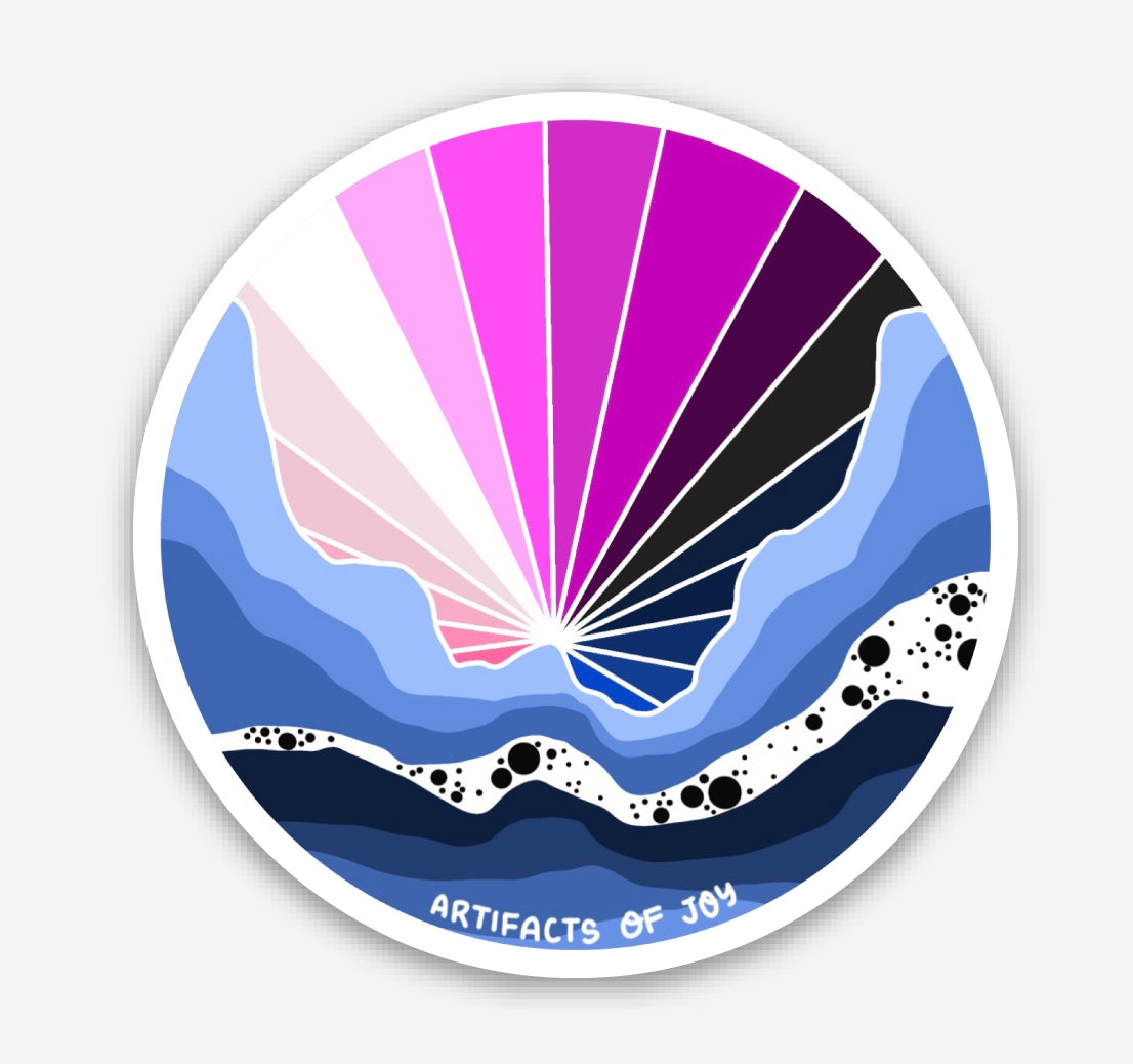 Sticker Rainbow Sky Inspired By Gender Fluid Flag