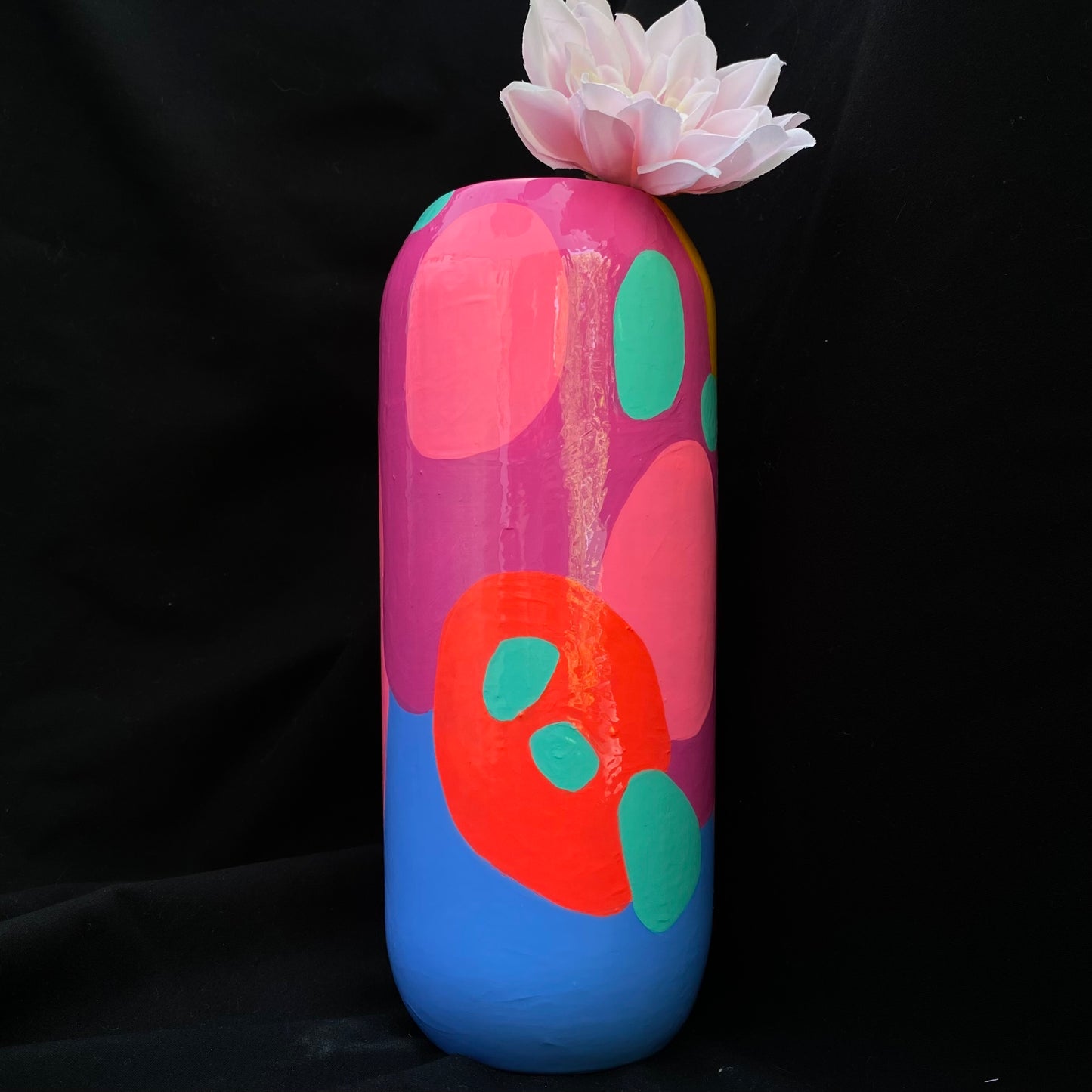 Modern Artifact Vase Blue Bubbles Series