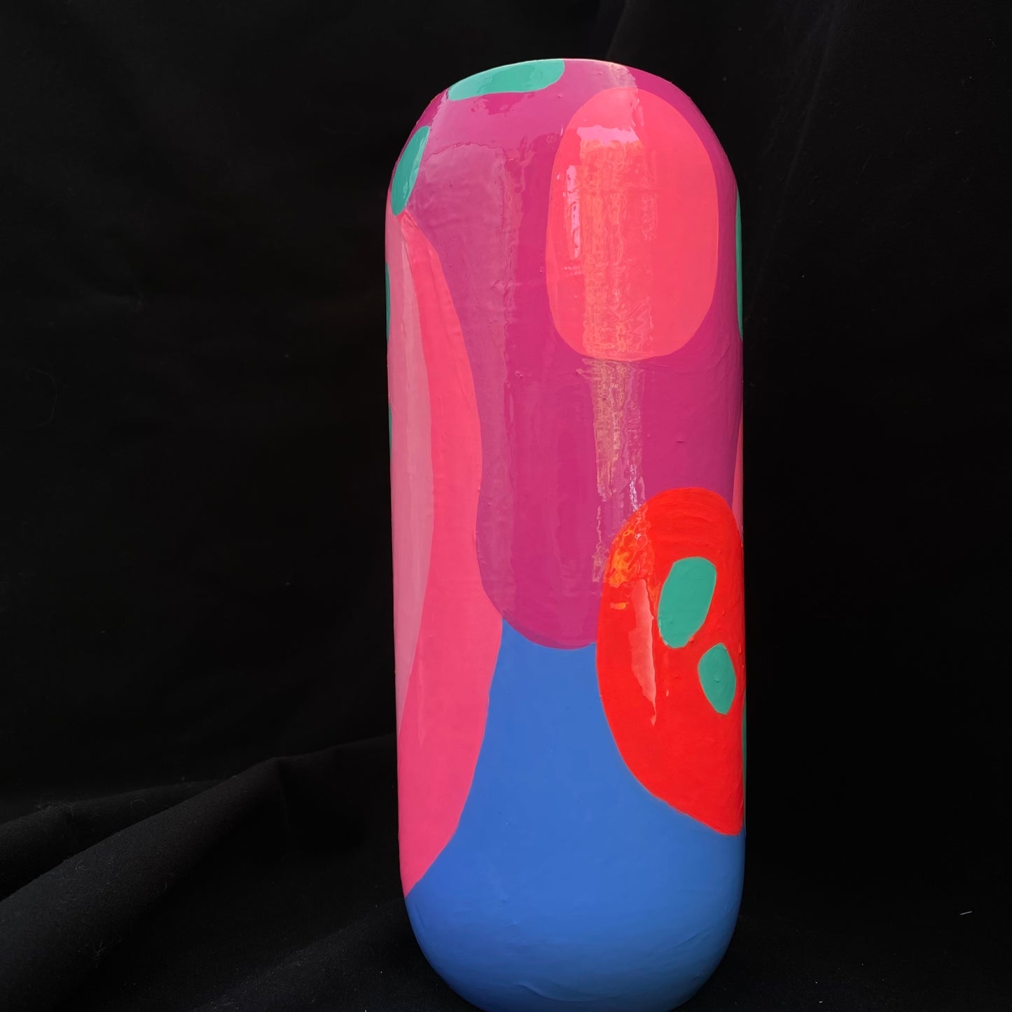Modern Artifact Vase Blue Bubbles Series