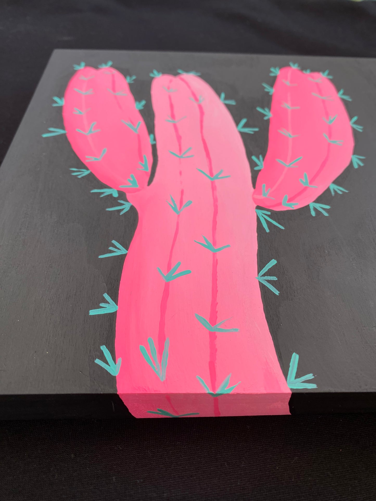 Original Painting Pink Candle Cactus