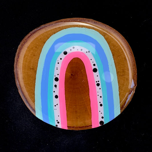 Coaster Birch Wood Abstract Rainbows