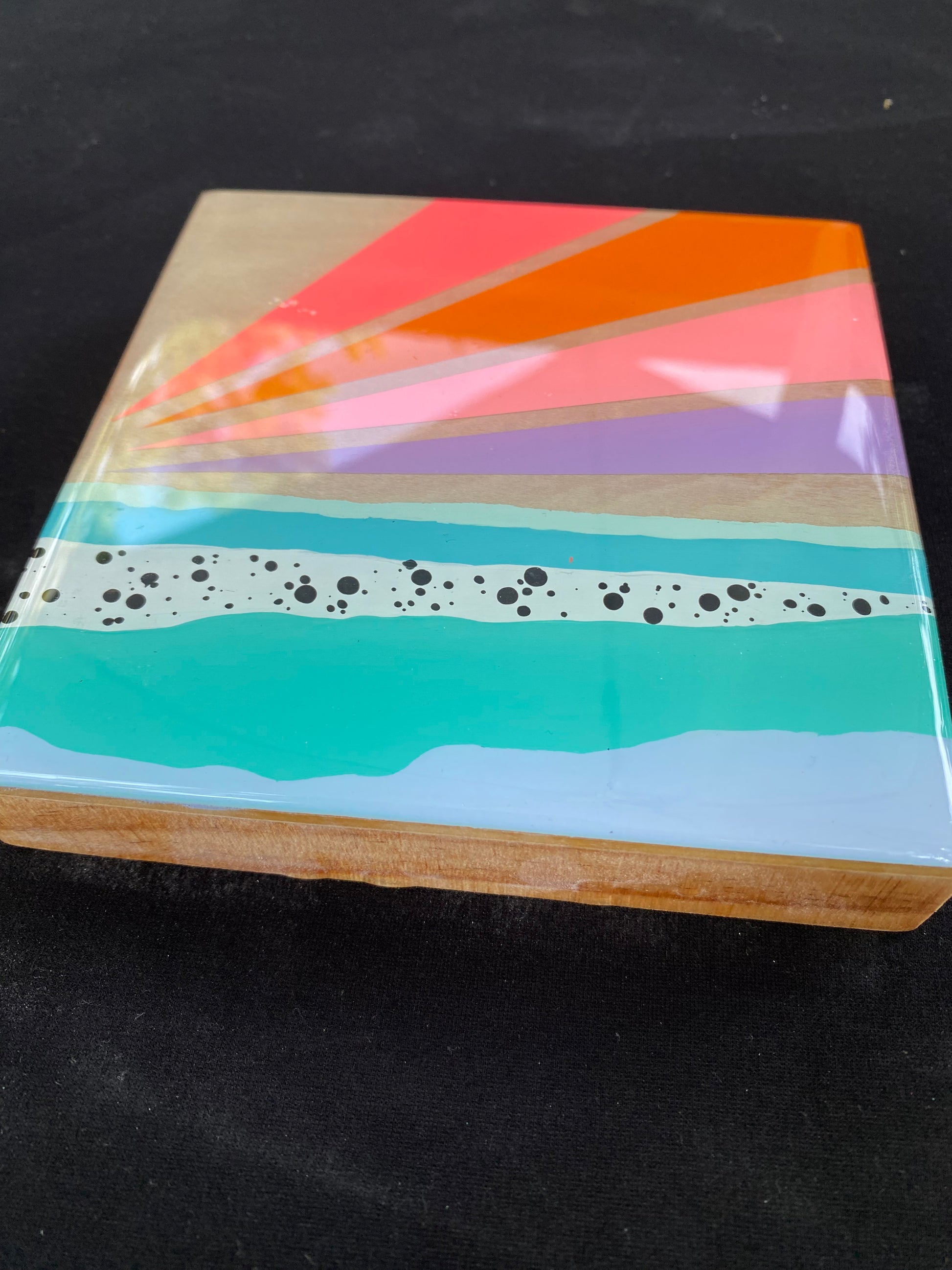 Painted Rainbow Layered Resin Art