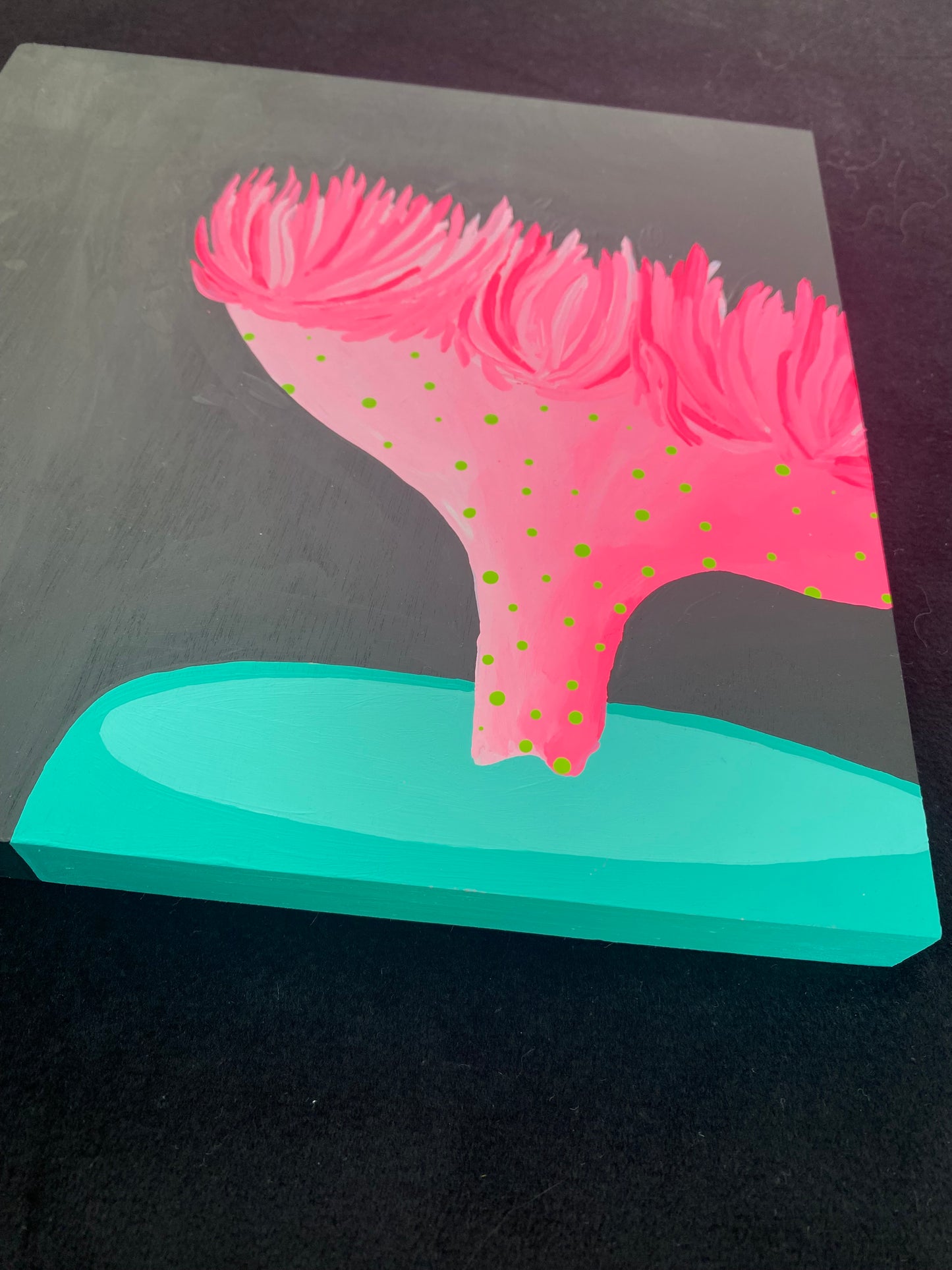 Painting Pink Mermaid Tail Cactus