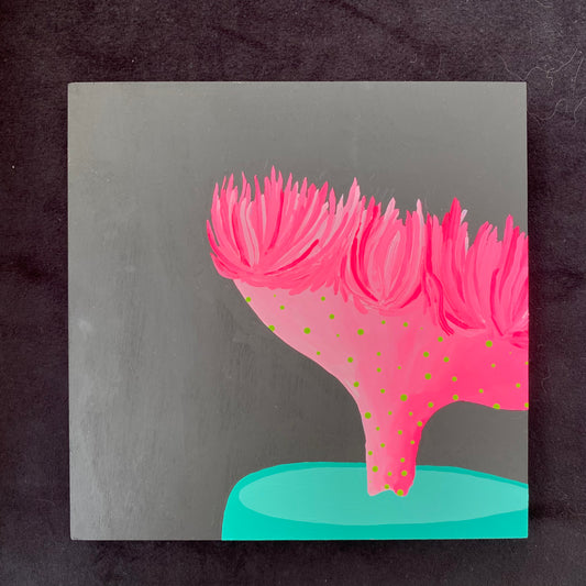 Original Painting Pink Mermaid Tail Cactus