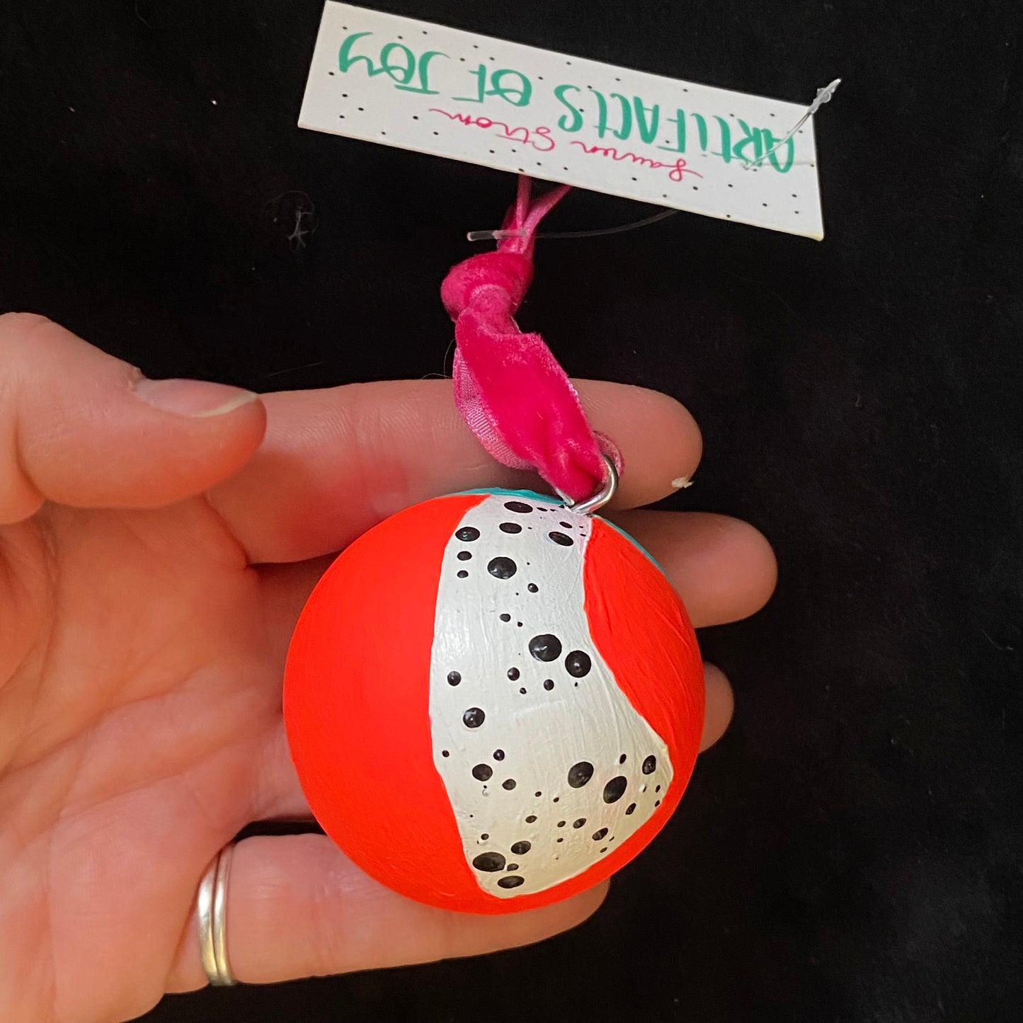 Ornament Painted Wood Ball Super Bright Future