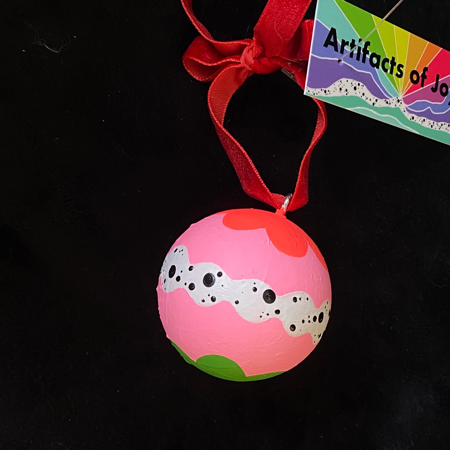 Ornament Painted Wood Ball Look At Those Cute Dots