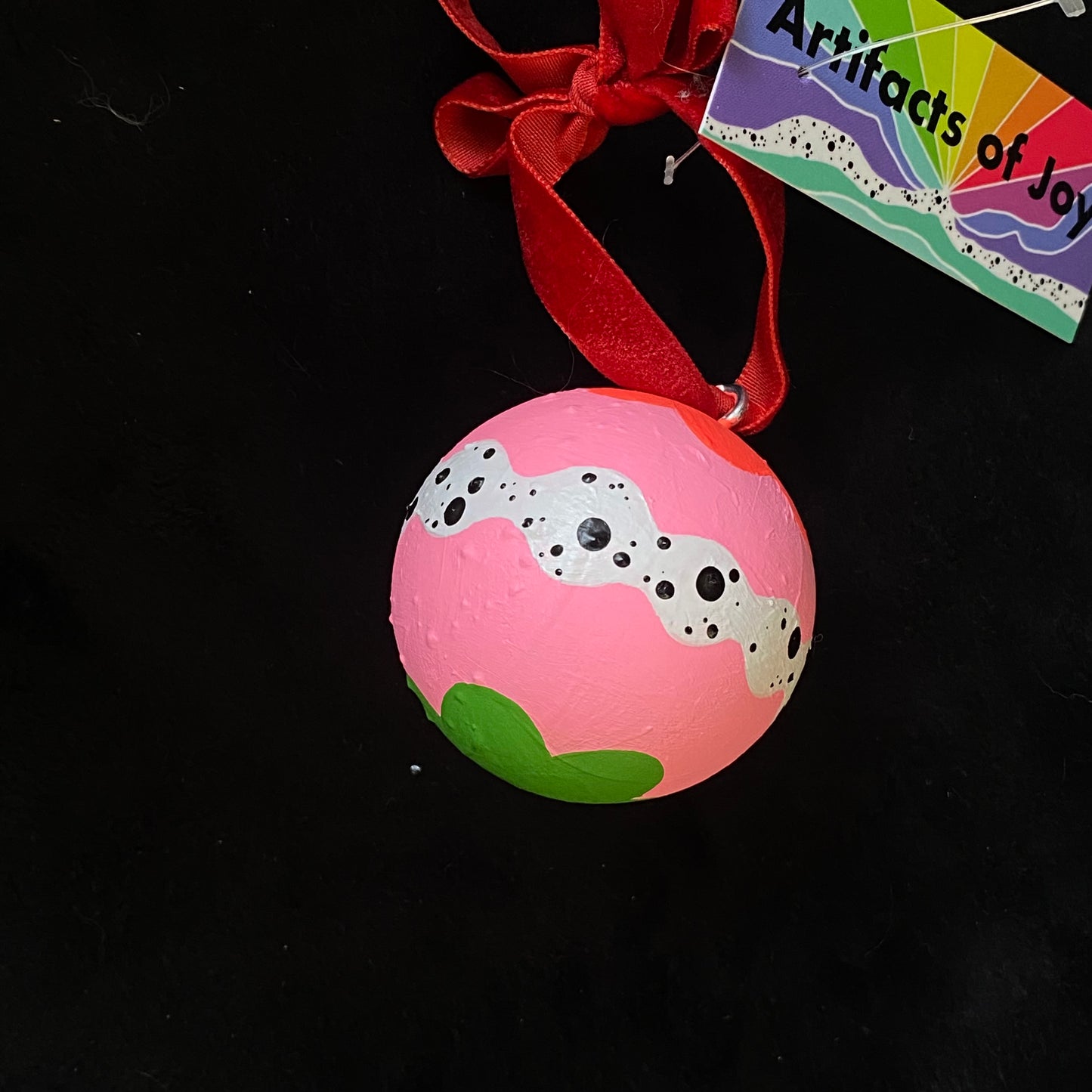 Ornament Painted Wood Ball Look At Those Cute Dots