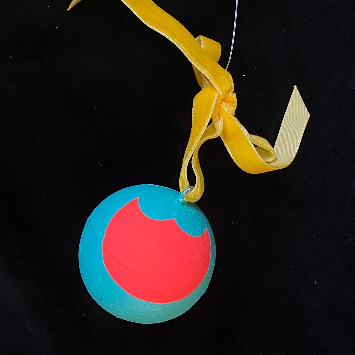 Ornament Painted Wood Ball Red Tulip