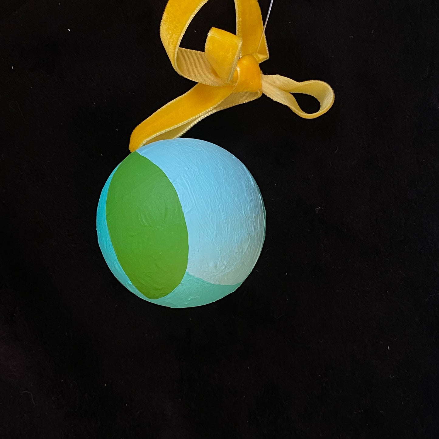 Ornament Painted Wood Ball Red Tulip