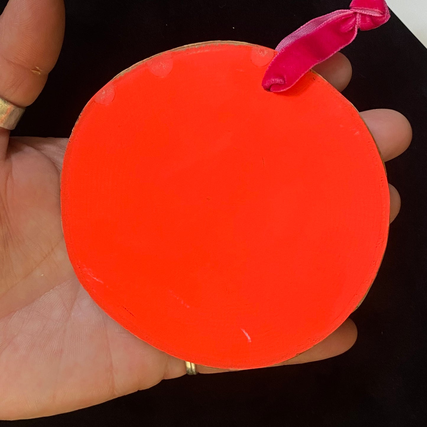 Ornament Birch Wood Slice Four Flower Family