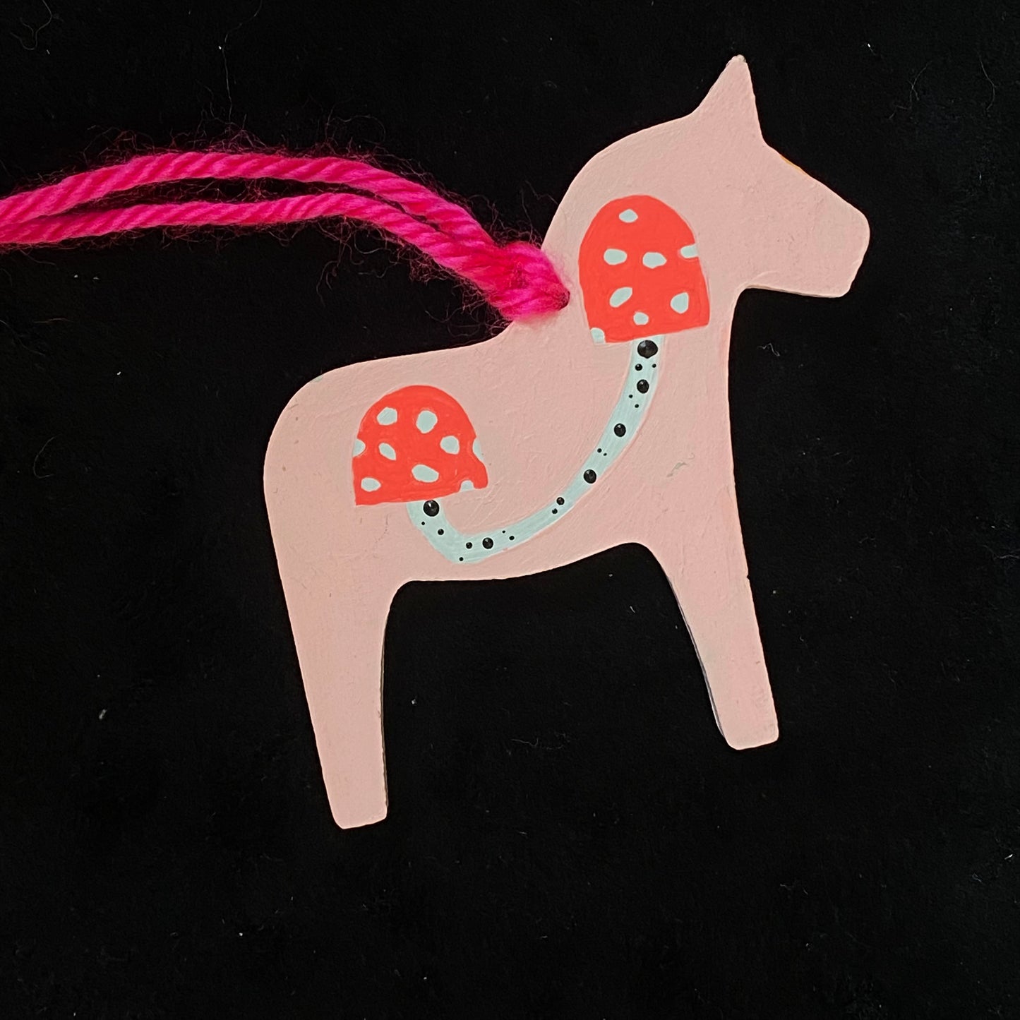 Ornament Dala Horse Toad Stool Mushrooms Modern Scandi